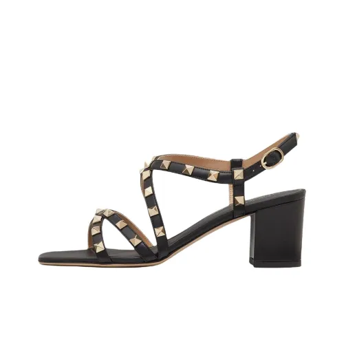 Valentino Rockstud One Ремешок Сандалии Женские Черные