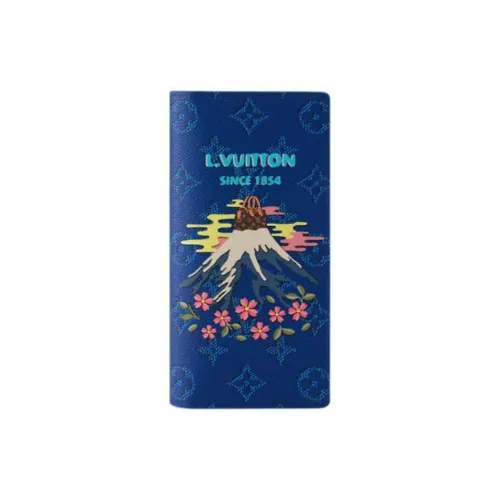 LOUIS VUITTON Nigo Collaboration Brazza Monogram Coated Canvas Wallet Men's Blue