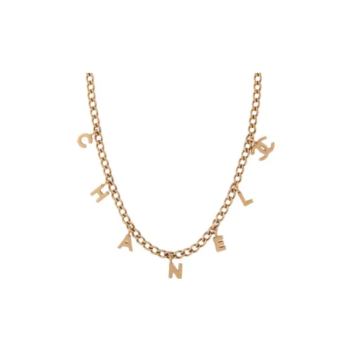 CHANEL Double C Золотое Покрытие Ожерелье Женское Золотое