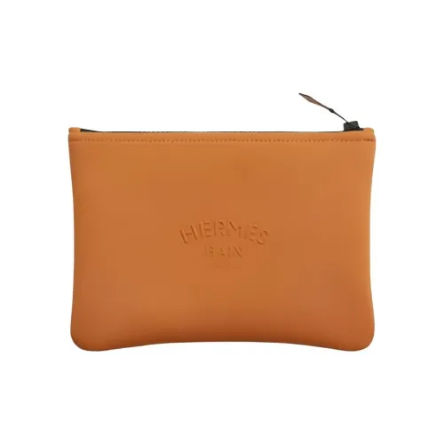 HERMES NeobainMAILLON MARIN Полиамид Хлопок Хранение Сумка Клатч Маленький Женский Карамель