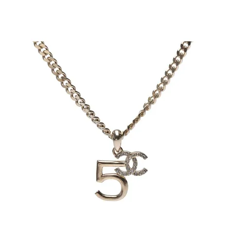 CHANEL CC Металл Стразы Ожерелья Женские Золотой