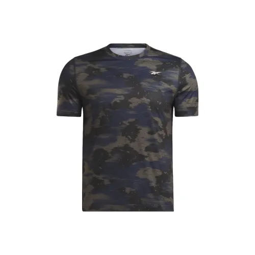 Reebok Training CAMO T Shirt Мужская Морской Синий