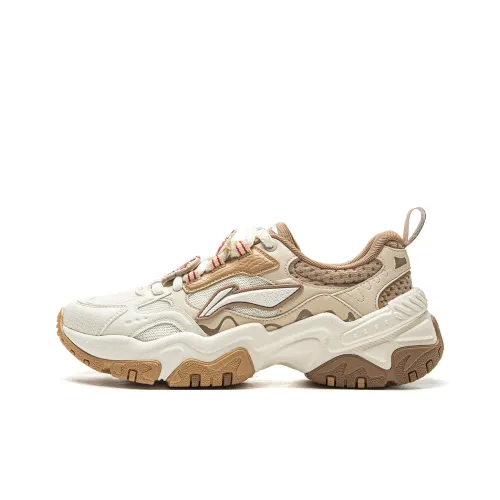 LiNing Brown Sugar Амортизация Противоскользящий Устойчивый к истиранию Поддержка Низкий Топ Casual Женский Экрю Dune Khaki