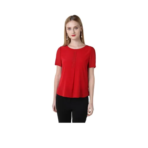 QIAOWANNI Red Женские Рубашки