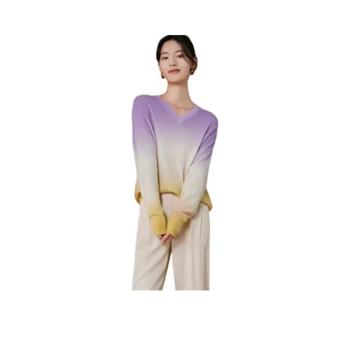 MIHUANG Кашемир Свитер Женский Светло-фиолетовый