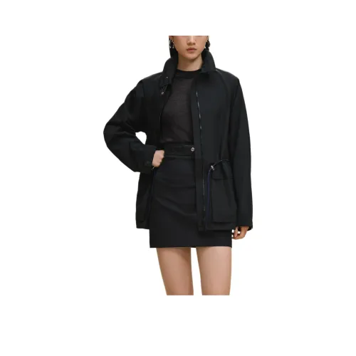 HERMES FW25 Тренчкот Женский Черный