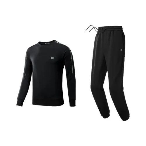 HLA Комплект Черный+Черный Мужская Повседневная Спортивная Одежда