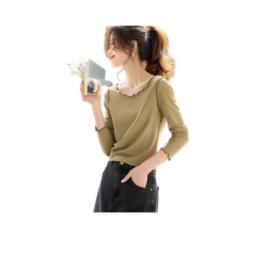 MOHANYIMEI Горохово-зеленые женские T-рубашки