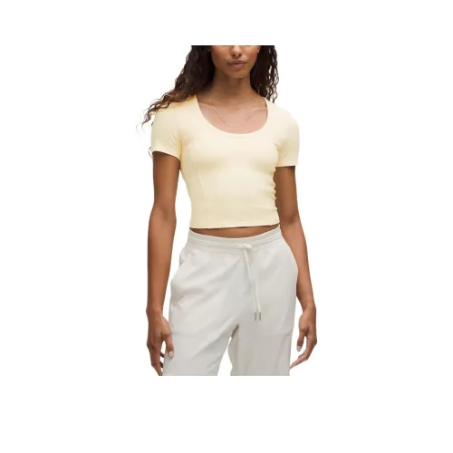 Lululemon Женская Йога Т-рубашка с Ребристым Дизайном