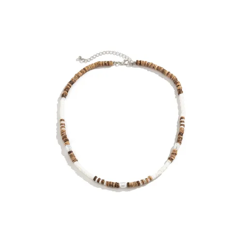 MIDNIGHT MOMENT Деревянная бусина, Цвет кокосовой скорлупы, Ожерелья Унисекс