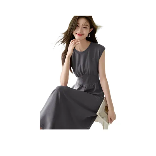 Mo Han Yi Mei Без рукавов Платье YOU Женские Темно-серый