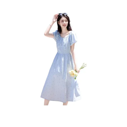 Still Quiet Короткий рукав Платье Женское