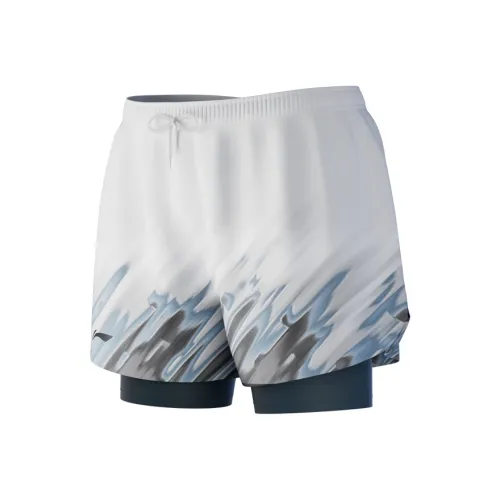 Плавательные шорты с подкладкой мужские белые и синие