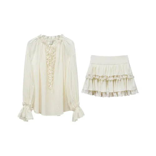 NancyCavally Комплект Рубашка + Короткая Юбка Женские Комплекты с Юбкой