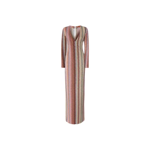 MISSONI FW25 Длинное платье с длинными рукавами женское