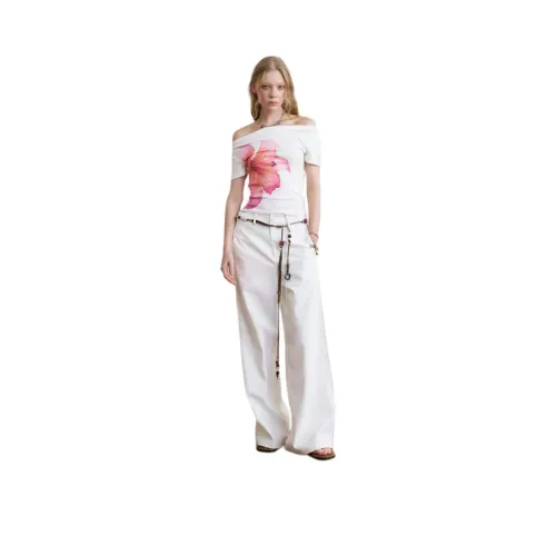 DIDDI MODA Белые Женские Повседневные Брюки