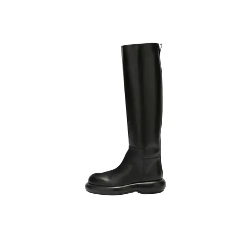 JIL SANDER Женские высокие сапоги до колена, черные