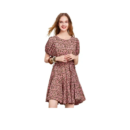 HAVVA Короткий рукав Платье Женское Пыльно-розовый