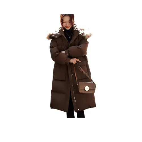 Mo Han Yi Mei Пуховик Женские Бордовый Умбра