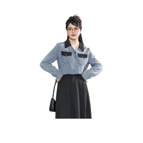 SHIRAN Джинсовый синий Женские Рубашки