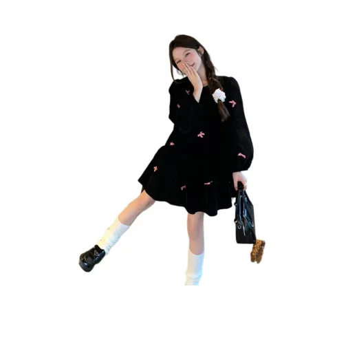 PLAY BUSH Длинное платье с длинными рукавами женское цвет изображения