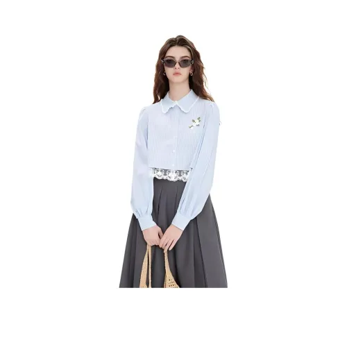 JORYAweekend Рубашка Женская Синие и Белые Полоски