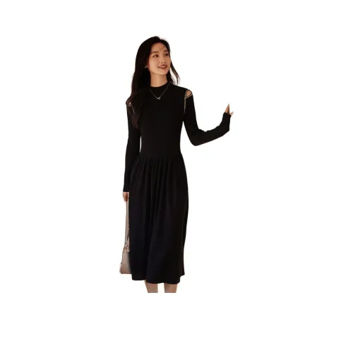 VICTORIA VERA Длинное платье с длинными рукавами женское черное