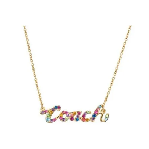 COACH Золото-покрытое ожерелье женское многоцветное