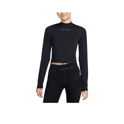 nike Реглан рукав Бег Т-Рубашка Женская Черная
