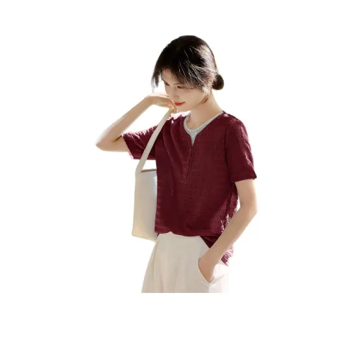 XWI Бордоский красный Женские Т-рубашки