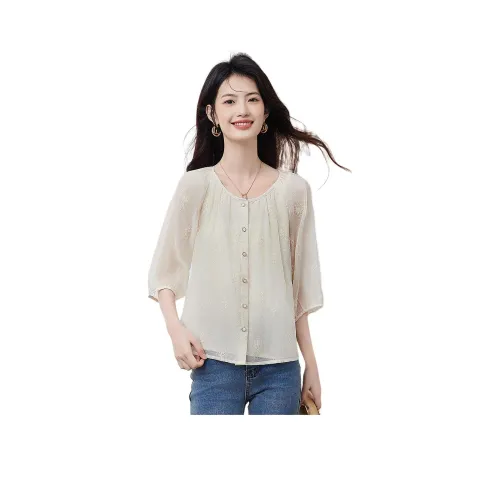 XINFEIYU Бежевые Женские Рубашки