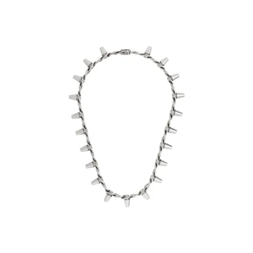 GUCCI GG Палладий Покрытый Металлические Ожерелья Унисекс Серебряный