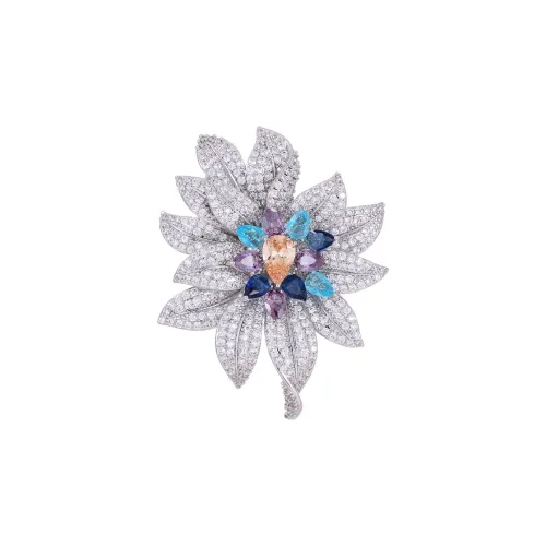 Фиолетовый медный сплав броши женские