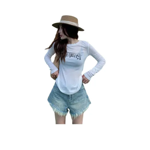 NANING9 Джинсовые шорты Женские Blue