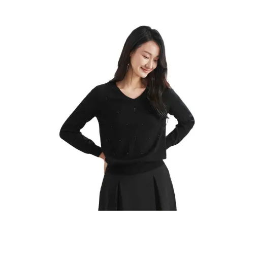 MIHUANG Кашемир Свитер Женский Черный