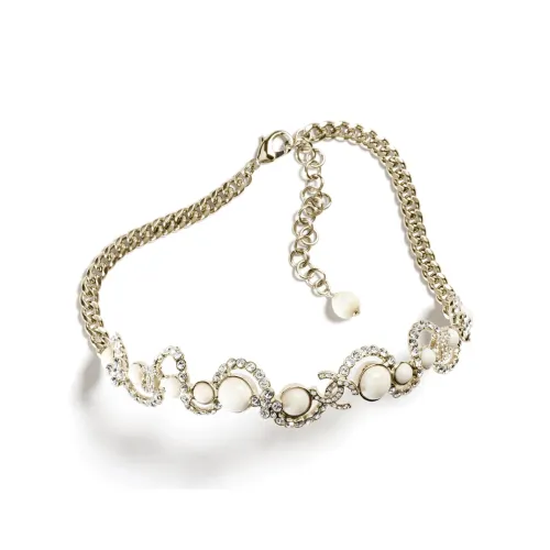 CHANEL Double C Металлические ожерелья Женские Золото