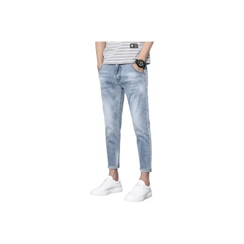 YUQIAN Синий Серый Мужские Джинсы