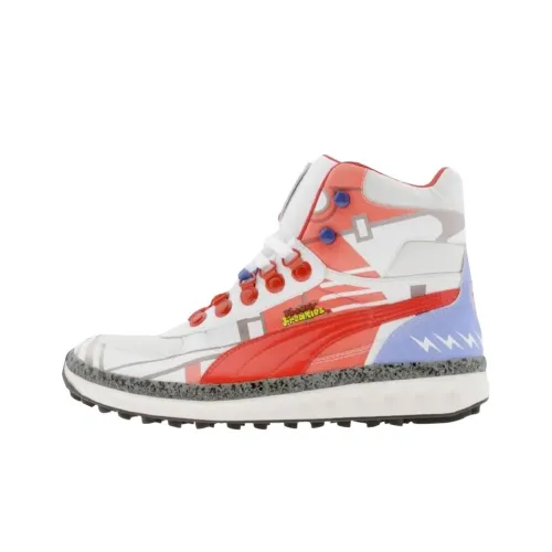 Freezy Freakies X PUMA Explorer Устойчивый к истиранию Высокий Топ Повседневная Обувь Мужская Белый Красный Фиолетовый