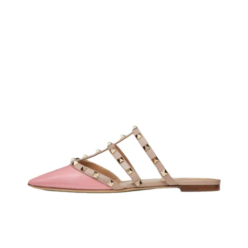 Valentino Rockstud Домашние тапочки Женские Розовые