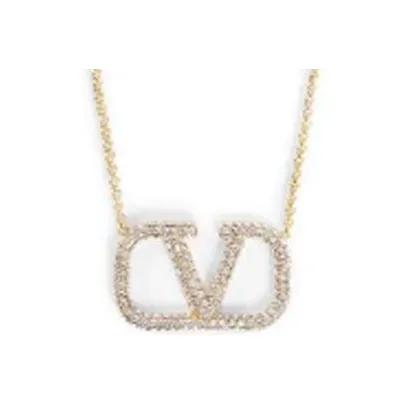 Valentino Латунь Стекло Ожерелья Унисекс Золото