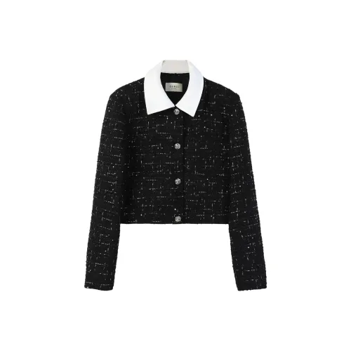 GURUI Угольно-черный 23 Женское короткое пальто