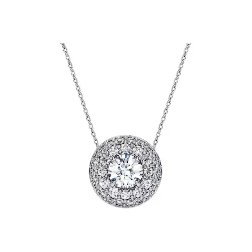 Swarovski Eternity Rhodium Покрытый 18K Белое золото Ожерелье Женское Серебро