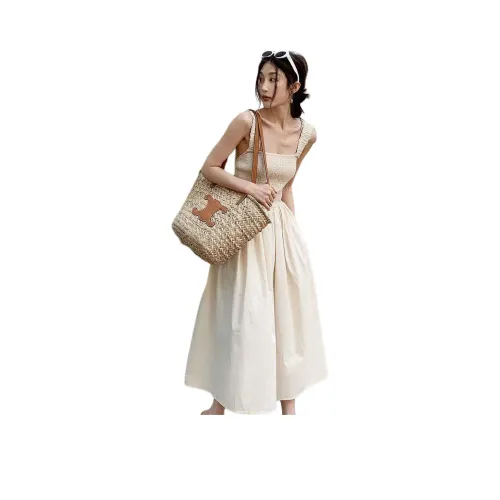 NANING9 Slip Платье Женское Абрикосовое