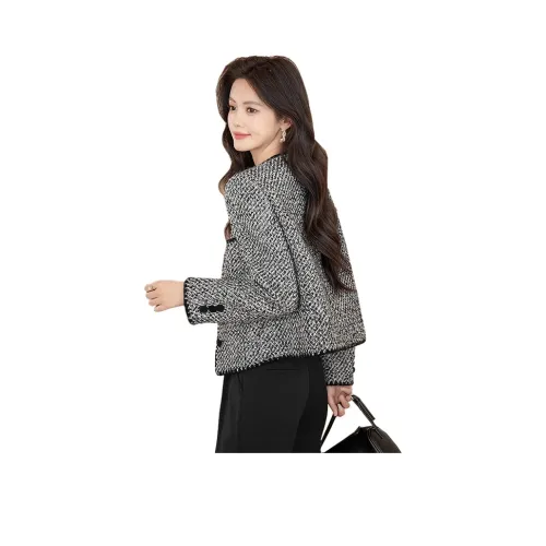 Cypress House Cropped Coat Women's Black White Cypress House Укороченное пальто женское черно-белое