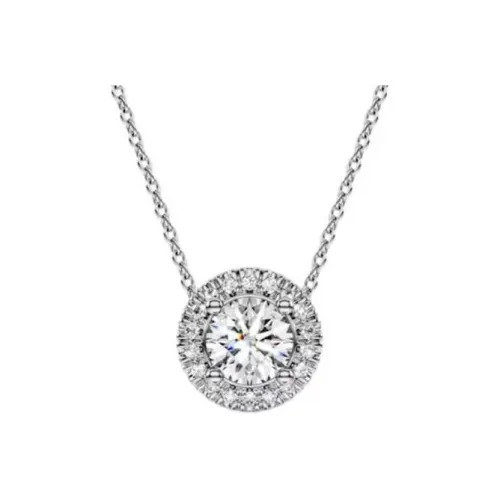 Swarovski Eternity Rhodium Покрытый 18K Белое золото Ожерелье Женское Серебро