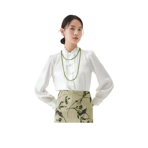 MIHUANG Рубашка Женская Натуральный Белый