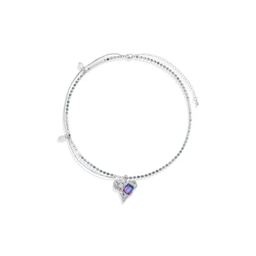 AWE Титановая сталь Ожерелье Urban CHIC Стиль Позиционирование Женские Fake Double Дизайн Нишевый Ключица Цепь Женские