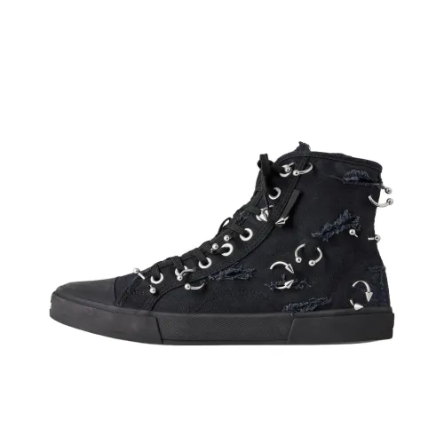 Balenciaga Paris High Топ Скейтборд Кроссовки Мужские Черные Потертые