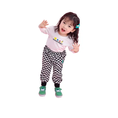 GLADDYBEAR Черно-белая шахматка Детские тренировочные брюки