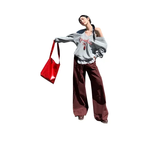 FHMY Red Женские Повседневные Брюки